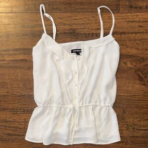 Express White Ruffle Camisole Top